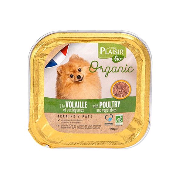 Plaisir Bio Organic Terrine With Poultry and Vegetables Dog Food