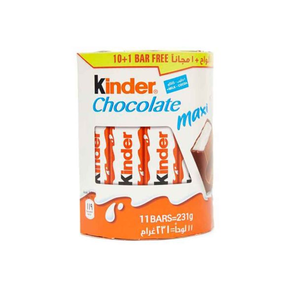 KINDER Maxi barres chocolatées 11 barres 231g pas cher 