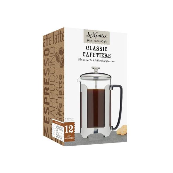 Kitchencraft Le Xpress Cafetiere 12 Cup Stainless Steel Grandiose.ae
