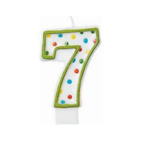 Amscan Number 7 Polka Dots Candle