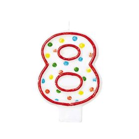 Amscan Number 8 Polka Dots Candle