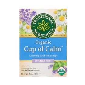 Traditional Medicinals Cup of Calm Lavender Mint Organic Herbal Tea Bags