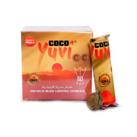 Coco Yuvi Instant Round Golden Color Bakhoor Coal