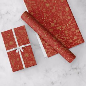 UAE Themed Christmas Red Wrapping Paper