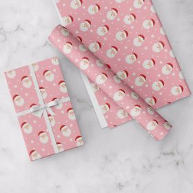  Christmas Santa Pink Wrapping Paper
