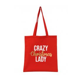 Crazy Christmas Lady Tote Bag