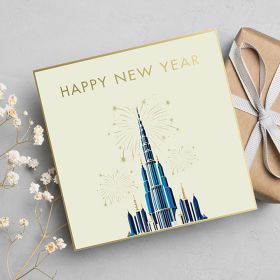 Happy New Year Burj Khalifa Greeting Card