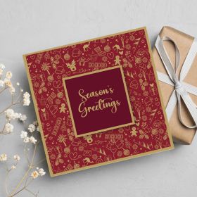 Season's Greetings Red Christmas Greeting Card