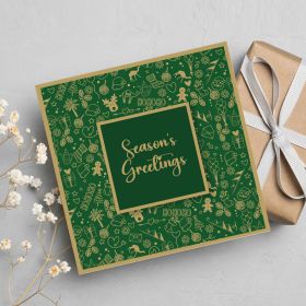 Season's Greetings Green Christmas Greeting Card