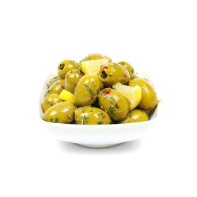 Green Olives Grossidi With Oil And Lemon