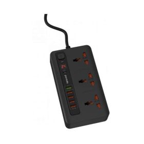 Porodo Qc3.0 Multi-Socket With Timer Pd-5p3sqc-Black