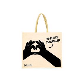 No Plastic Is Fantastic - Heart - Juco Bag