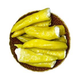 Pickled Yellow Hot Pepper Stuffed With Labneh