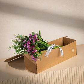 Bunch Of Purple Alstromeria In Box