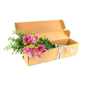 Bunch Of Eustoma Pink In Box