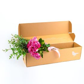 Bunch Of Dee Purple Roses In Box