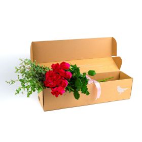 Dark Pink Roses In A Box - Small