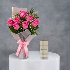 Simply Pink Rose Bouquet with Burberry for Her