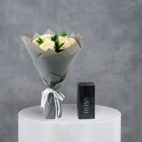 Rose Shine Bouquet with Hugo Boss for Him