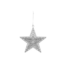 Hanging Christmas Silver Glitter Star Decor