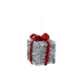 Hanging Christmas Silver Glitter Gift Box