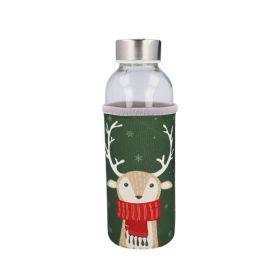 Christmas Themed Glass Bottle