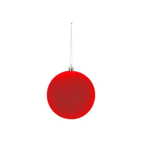 Hanging Christmas Orange Flocked Ball Decor