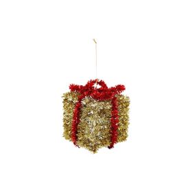 Hanging Christmas Gold Glitter Gift Box