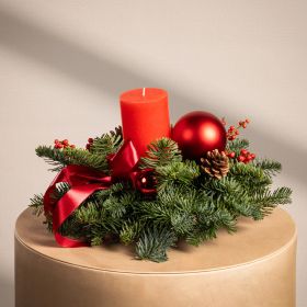 Holiday Elegance with Red Candle