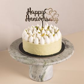 Pistachio Cake with Happy Anniversary Stick