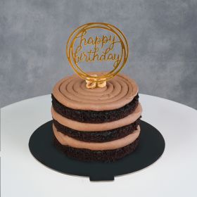 Mini Chocolate Fudge with Happy Birthday Stick