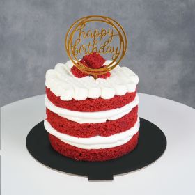 Mini Red Velvet Cake with Happy Birthday Stick