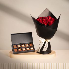 Happy Hearts Bouquet with 10-Piece NJD Love You Chocolate Box
