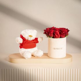 Simply in Love Arrangement with White Teddy Bear