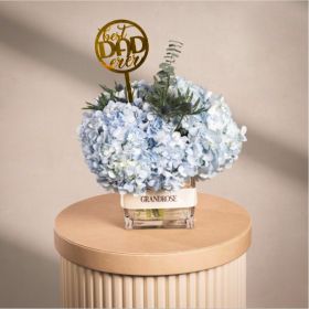 Serene Hydrangea Blue Gift with Dad Acrylic Stick