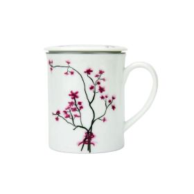 Tealand Cherry Blossom Mug With Lid and Stainless Steel Filter