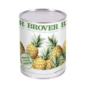Brover 32 Mini Slice Pineapples in Light Syrup