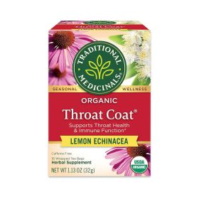 Traditional Medicals Throat Coat Lemon Echinacea Tea Bags