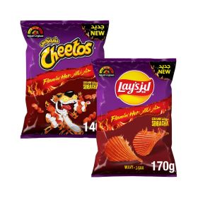 Cheetos & Lays Flamin Hot Sriracha Twin Pack Chips