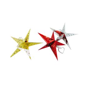 Trishi Christmas Hanging Paper Star Assorted Colour