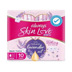 Always Skin Love Maxi Thick Large Sanitary Napkins with Natural Lavender Oil