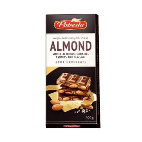 Pobeda Dark Chocolate With Whole Almonds Caramel N Sea Salt