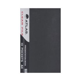 Atlas 10 Pocket Grey A4 Clear File