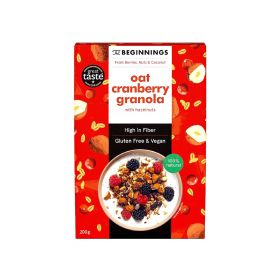 The Beginnings Oat Cranberry Granola With Hazelnuts