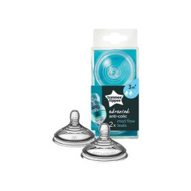 Tommee Tippee Advanced Anti-Colic Teats Medium Flow Clear