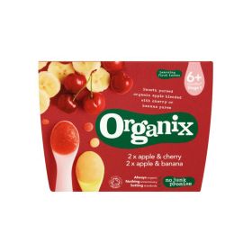 Organix Apple & Banana, Apple & Cherry Fruit Puree