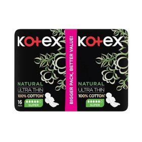 Kotex Super Ultra Thin Natural Cotton Sanitary Pads