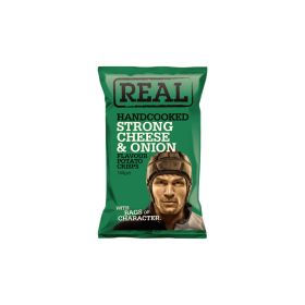 Real Handcooked Strong Cheese and Onion Flavoured Potato Crisps