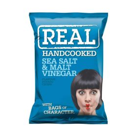 Real Handcooked Sea Salt & Malt Vinegar Flavour Potato Crisps