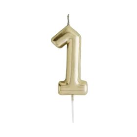 Hootyballoo Number 1 Gold Candle
